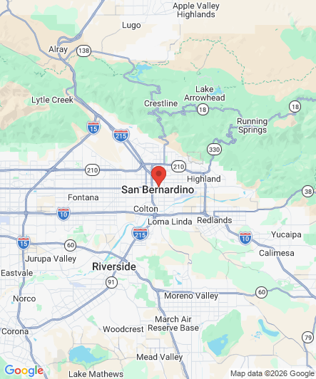 Map to Princess Dental Staffing Agency office in San Bernardino, CA