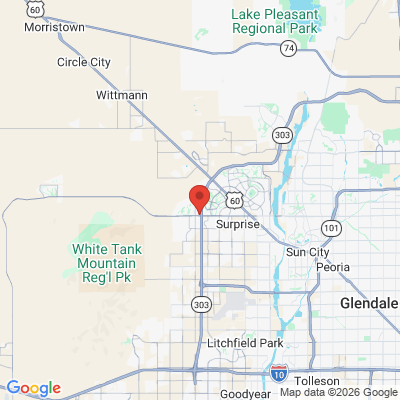 Map to Rolfe Family & Cosmetic Dentistry office in Surprise, AZ