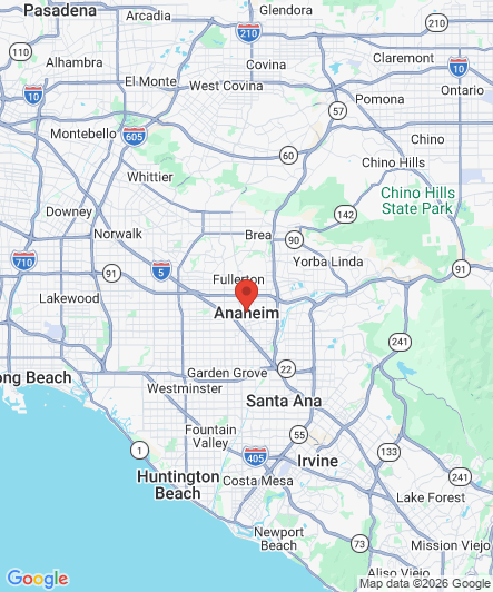 Map to Princess Dental Staffing Agency office in Anaheim, CA