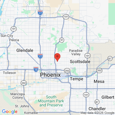 Map to 24th Street Dental Biltmore office in Phoenix, AZ