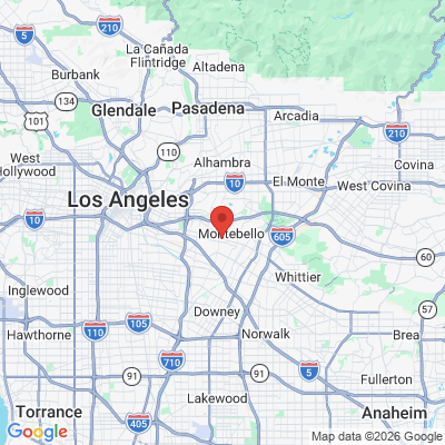 Map to Greenwood Dental office in Montebello, CA