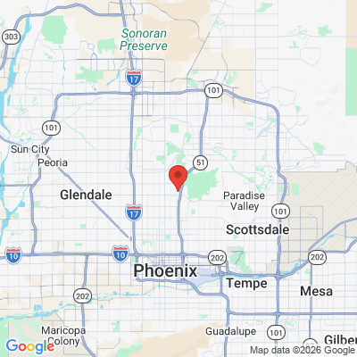 Map to Comprehensive Dentistry office in Phoenix, AZ