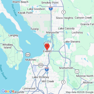 Map to Everett Dentistry office in Everett, WA