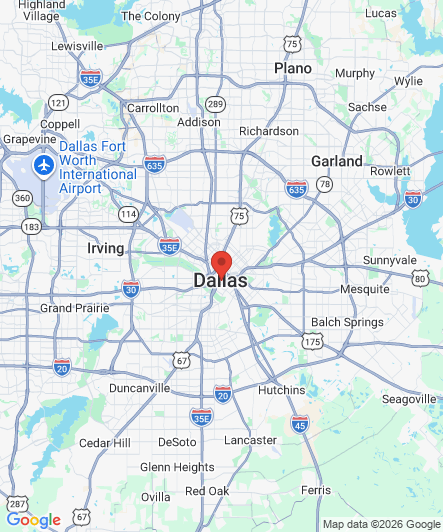 Map to Princess Dental Staffing Agency office in Dallas, TX