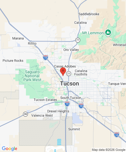 Map to Princess Dental Staffing Agency office in Tucson, AZ